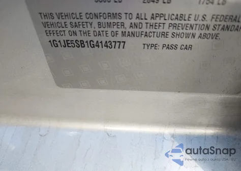 2016 Chevrolet Sonic Ltz Auto from USA, damaged, VIN 1G1JE5SB1G4143777